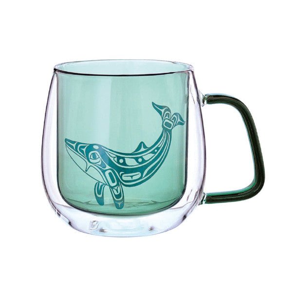 Coloured Double Wall Glass Mugs - Indigenous Box