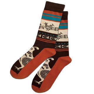 Cotton Blend Art Print Dress Socks - Indigenous Box