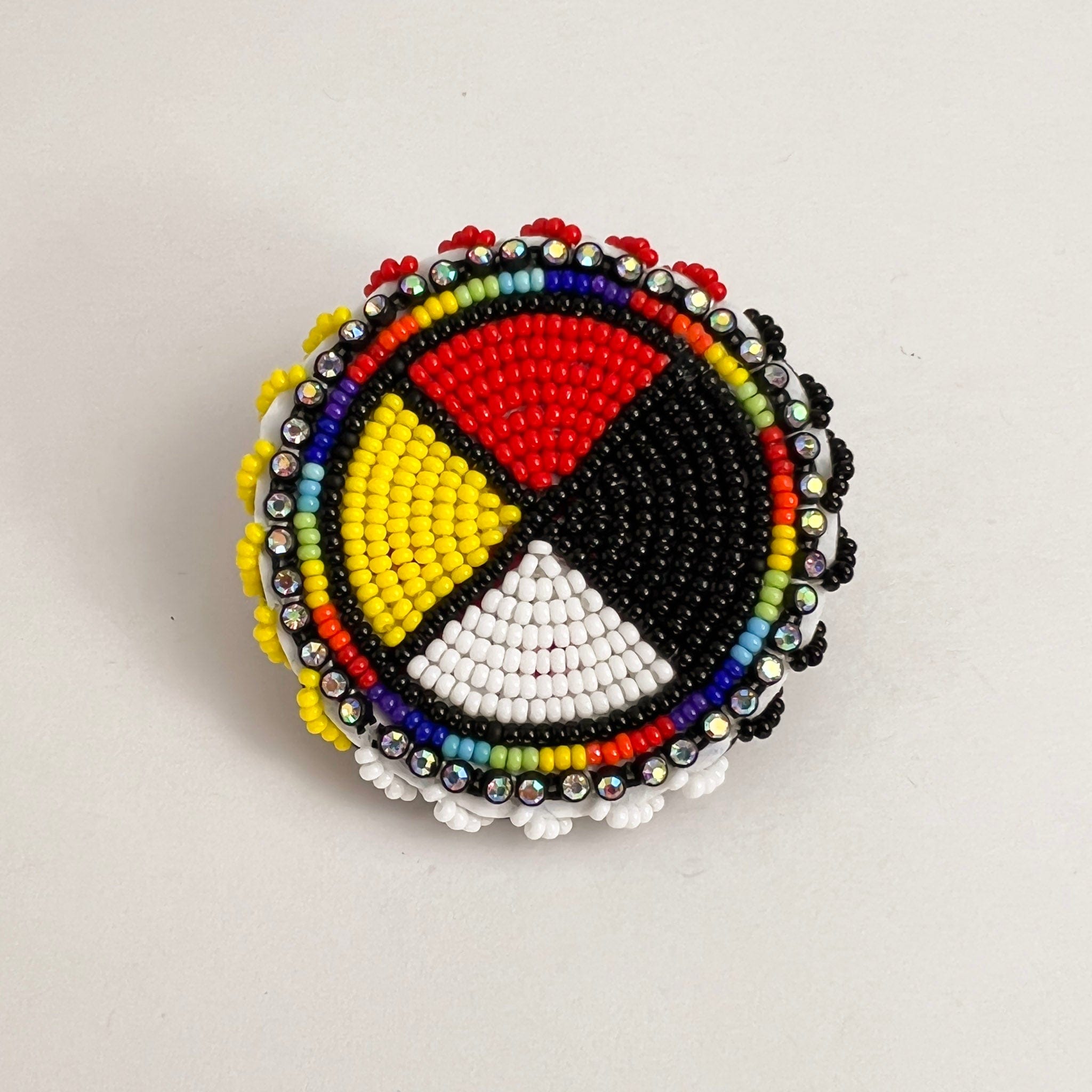 Lewis Creations Beaded Medicine Wheel Pin - Indigenous Box