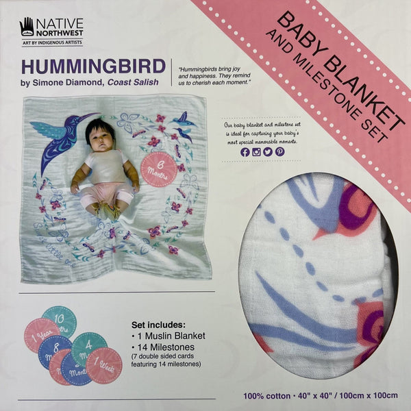 Muslin Baby Blanket and Milestone Set by Simone Diamond - Indigenous Box