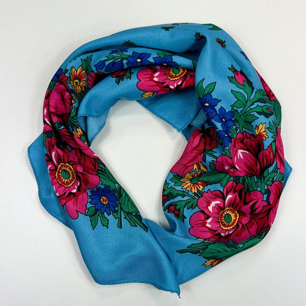 Vintage Floral Scarf - handmade cotton retro accessory / sarong wrap. –  KOBOMO